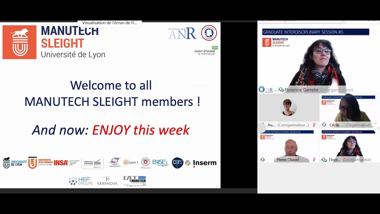 Presentation of the MANUTECH SLEIGHT Graduate School - Florence Garrelie, Scientific Coordinator