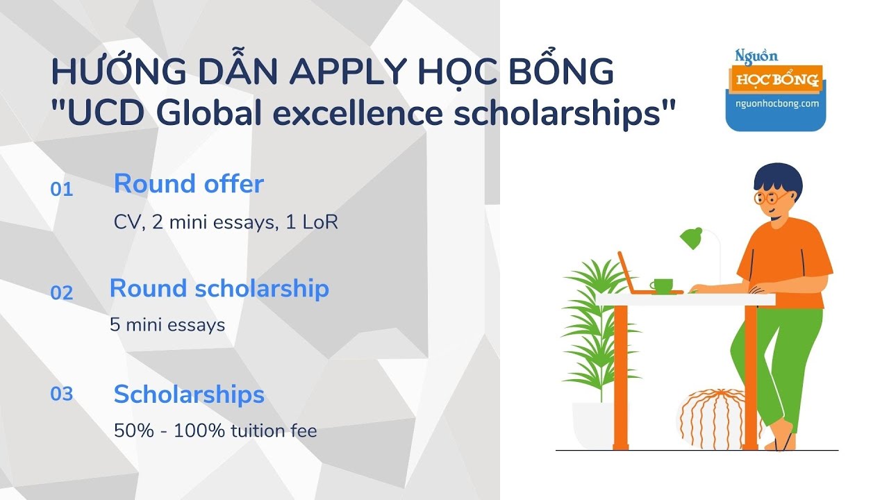 Hướng dẫn apply học bổng 50-100% học phí "UCD Global excellence scholarships"