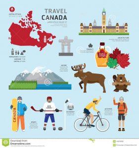 travel concept canada landmark flat icons design vector illustration 44970092